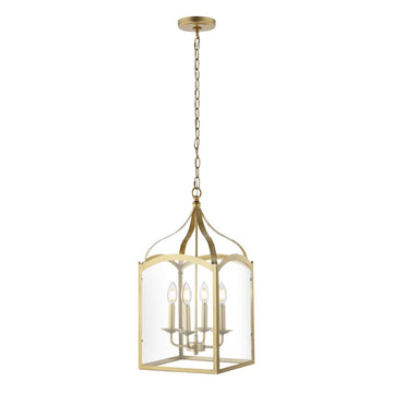 Ruth 11" Traditional Classic Lantern Metal/Glass LED Pendant - JONATHAN Y
